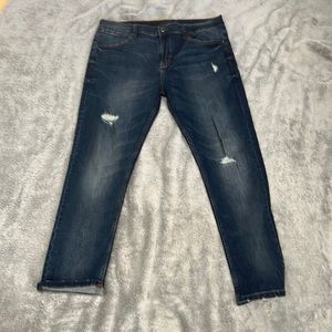 Dark blue, distressed, men’s jeans